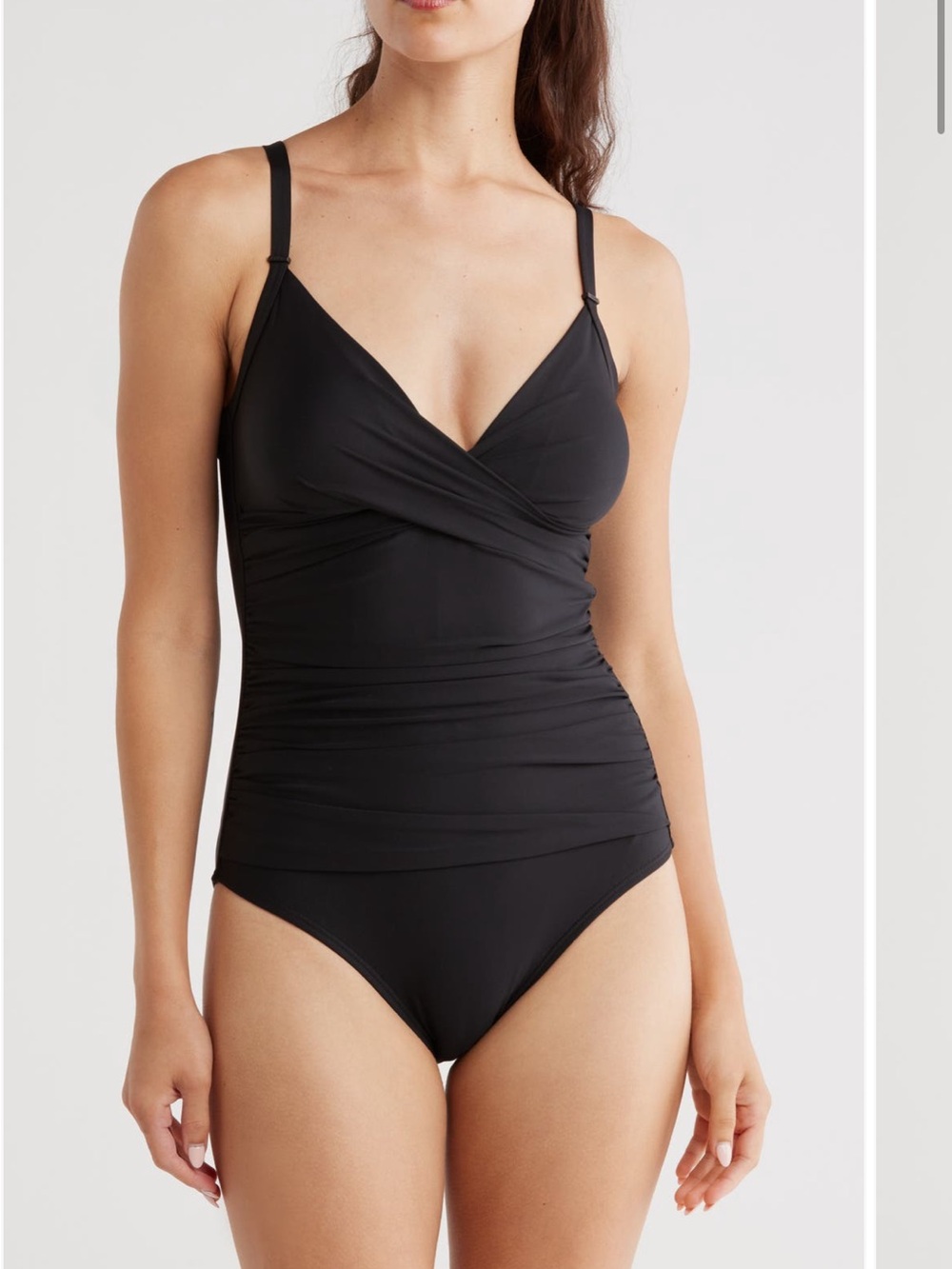 DKNY Twisted One-Piece Swimsuit Black Size Small